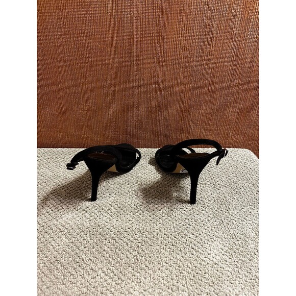 FSJ Black Suede Open Toed Spiked Heelsl Size 4 - Picture 4 of 5